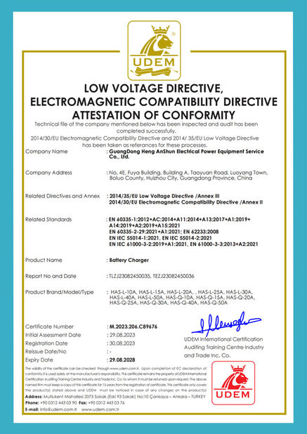 चीन GuangDong Heng AnShun Electrical Power Equipment Service Co., Ltd. प्रमाणपत्र
